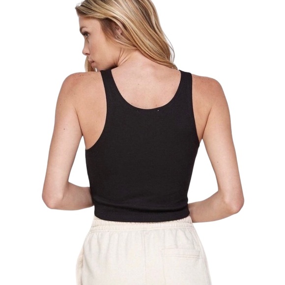 MISS LOVE SNAP BUTTON CROP TOP NEW BLACK - Picture 3 of 4